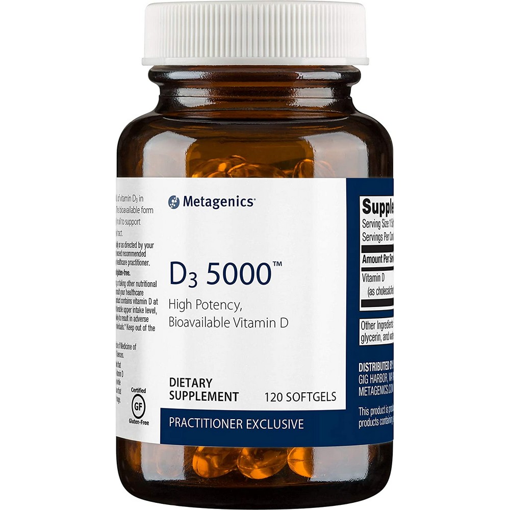 메타제닉스 D35000 <b>비타민 D</b> 보충제 5000IU (<b>325mcg</b>) 120소프트젤