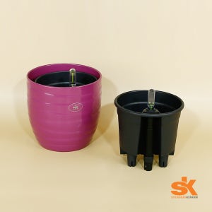 SK화기 인테리어화분 거실 원형 분갈이 세라믹 도자기 저면관수 화분 바를레타 14cm