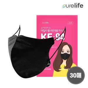 퓨어라이프 KF94 새부리형 마스크 블랙 대형 30매