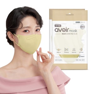 [아보아] KF94 대형 베이지 100매 새부리형 일회용 개별포장 국내생산 비말차단마스크