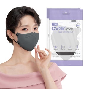[아보아] KF94 대형 다크그레이 100매 새부리형 일회용 개별포장 국내생산 비말차단마스크