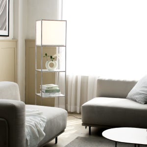 리코 모듈 LED 플로어 장 스탠드 1X4 모듈가구 거실스탠드 선반 무드등