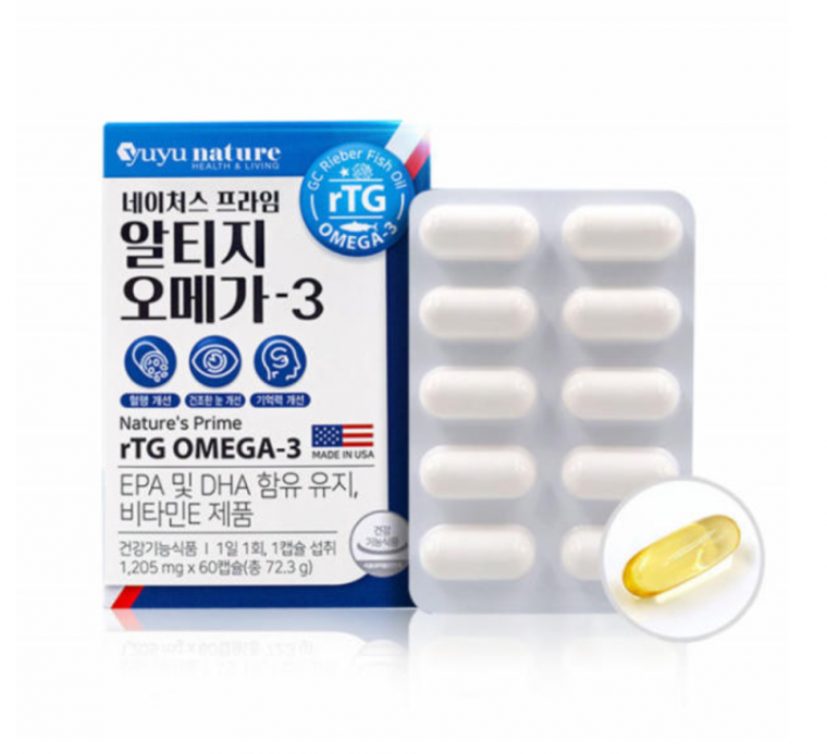 모아별 <b>유유</b><b>생활</b><b>건강</b> 네이처스 프라임 알티지 <b>오메가3</b> 60캡슐