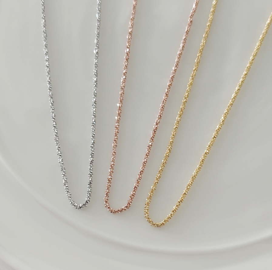 실버925 스파클링 골드 목걸이 이태리 체인목걸이 (3color)