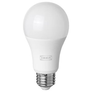 이케아 트로드프리 LED 전구 E26 806 루멘 무선밝기조절 웜화이트/구형 오팔 화이트