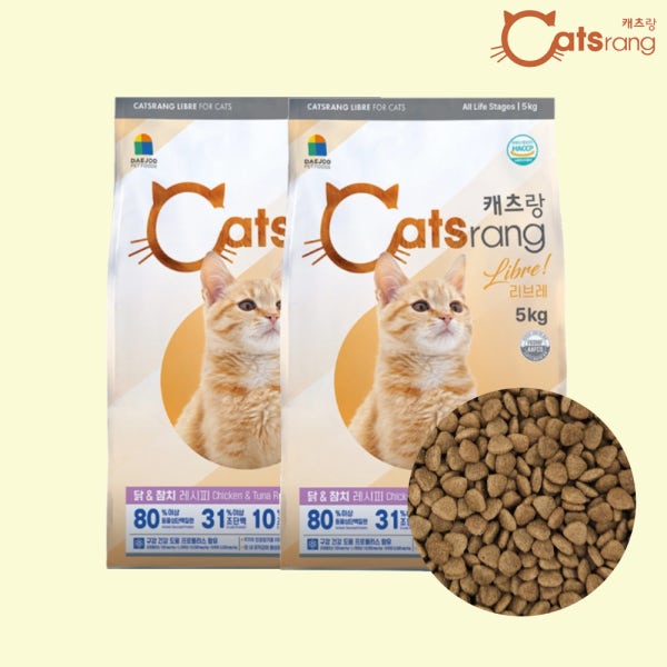 파워도그 고양이 사료 대용량 캐츠랑 Libre 5kg x2개 10kg 길냥이 길고양이 아기 사료