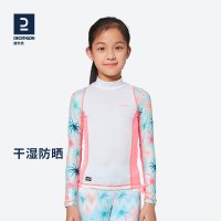 DECATHLON 수영복 소년과 소녀 서핑 트렁크 긴팔 분할 따뜻한 선 스크린 KIDK