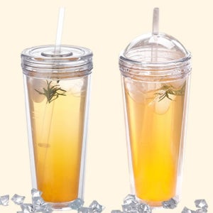 국내생산 친환경 투명 아이스텀블러 콜드컵 물맺힘 방지 500ml 슬랫+돔형(총2개)