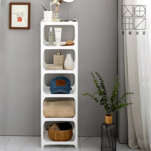 생활보감 조립식 플라스틱 다용도 스탠드 와이드 수납 목욕탕 정리대 정리 선반 롱 6단