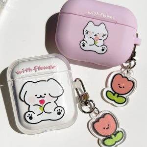 [SET] 꽃 댕냥 봄 커플 우정 젤리 키링 에어팟케이스 프로 버즈 버즈라이브 버즈3프로 케이스
