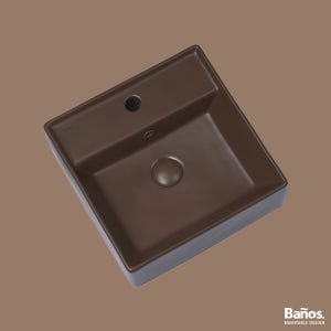 바노스 바스핏 무광 다크 브라운 벽걸이 컬러 간이 세면대 400 BW-203MDB