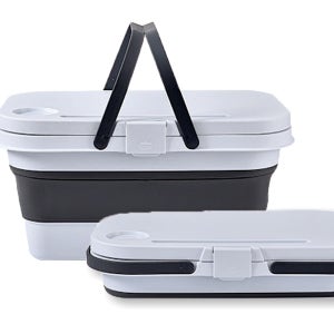 맑음 캠핑용 접이식 대용량 피크닉 바스켓 미니 테이블 내장