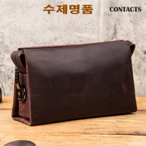 수제명품 CONTACTS 통가죽 남성 남자 클러치백 손가방 골프파우치 맨스백 일수가방