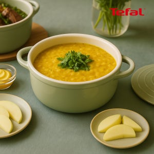 [옵션] 테팔 인덕션 세라믹 주물 에어 양수냄비 20cm, 그린
