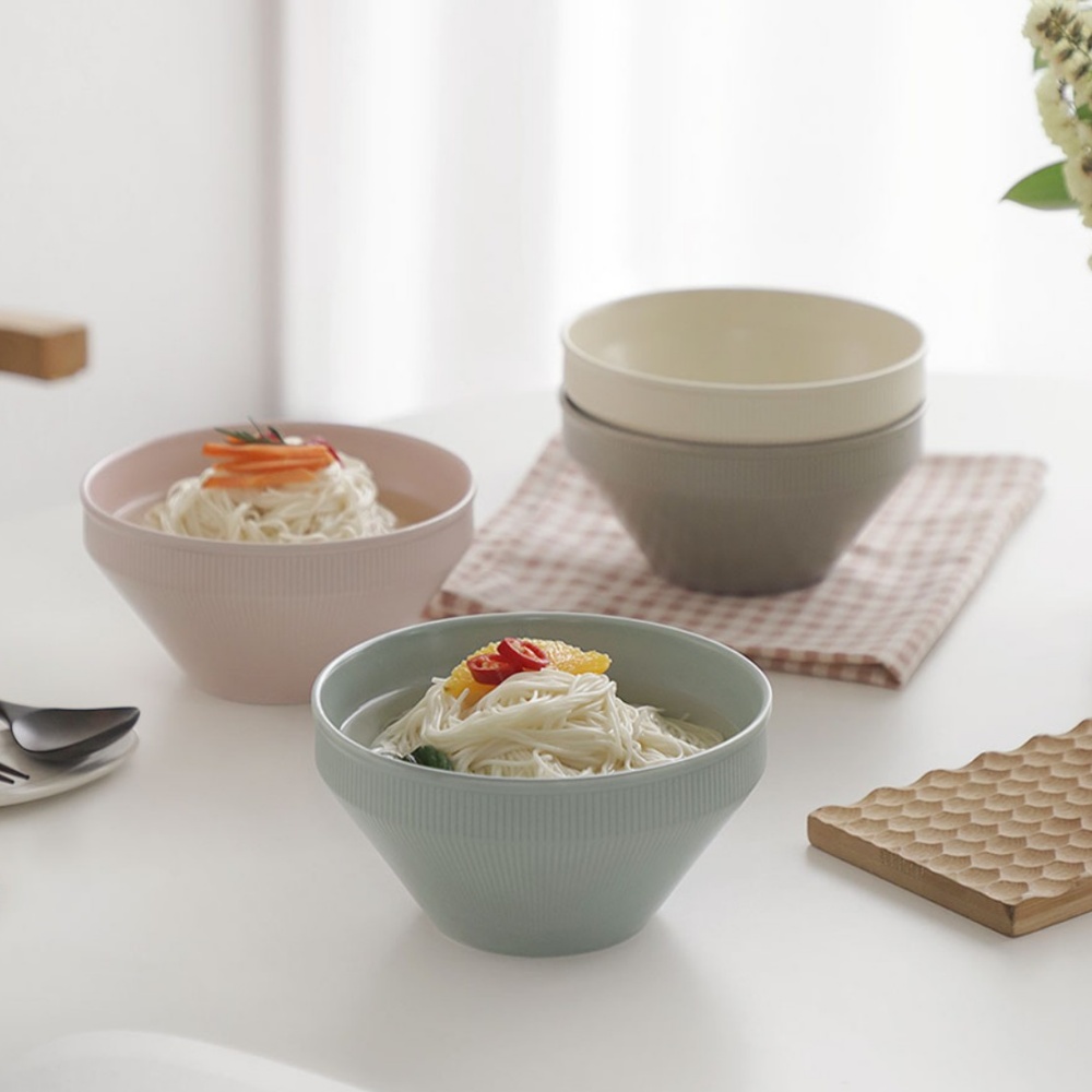 도자기 삼각 면기 사라반 짜장면 라면 칼국수 그릇 떡국 비빔밥 냉면기 우동기 4P세트