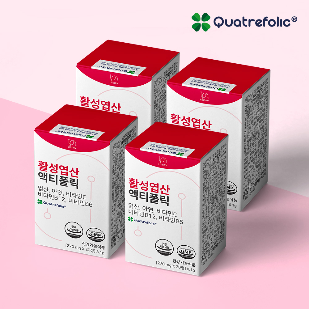 3+1구성 리노브 액티폴릭 활성 활성형<b>엽산</b> 620㎍ x 30정