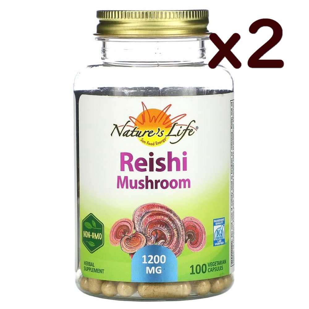 Natures <b>Herbs</b> 영지버섯 추출물 1200mg 100캡슐 x2병