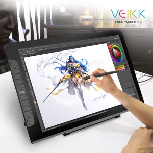 VEIKK 26년형 22인치 16K 필압 다이얼키 액정타블렛 펜2개 VK2200Pro
