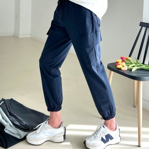 (28-38)남성 냉장고 조거 바지 시원한 쿨 여름 카고 밴딩 팬츠 빅 사이즈