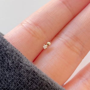 14k 소프트 큐빅 피어싱 레이어드용 미니 금 피어싱 귀걸이 귓바퀴 귓볼끝점