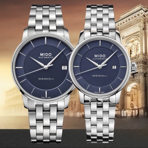 (5종 선물) 미도 바론첼리 시그니처 젠틀맨 레이디 M037.407.11.041.00 M037.207.11.041.00 남여메탈시계 커플시계 백화점AS