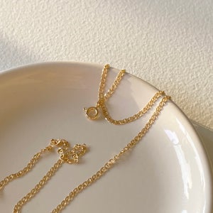 토프 다리아 네크리스 - 14k 플랫 컷팅 데일리 심플 골드 금목걸이