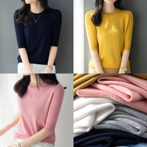 서른아홉 차미조 손예진 반팔 7부 핑크 노란 초록색 하늘색 니트