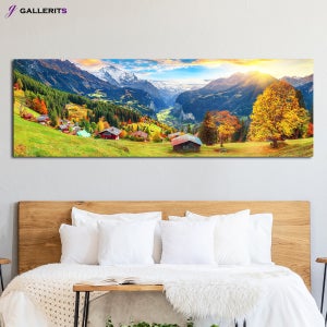 산그림 풍경 사진 풍수 인테리어 거실 액자 가게오픈선물 알프스벵겐마을중형