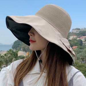 바캉스 챙넓은 와이어 여행 돌돌이 예쁜 선캡 모자 여성 썬캡 햇빛 등산 낚시