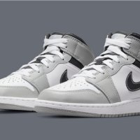 [나이키 운동화] 나이키 조던 1 미드 라이트 스모크 그레이 앤트러사이트 (GS) 554725-078 Jordan 1 Mid Light Smoke Grey