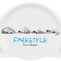 [아이엠어스위머] 자유형 FREESTYLE stroke 연속동작 일러스트 실리콘 수영모