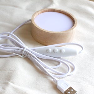 후후루 블루밍 우드 코스터 하바리움 LED 받침 단품 조명