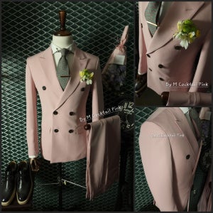 핑크 남자정장 남자 봄 여름 가을 더블 정장 수트 양복 신랑 예복
