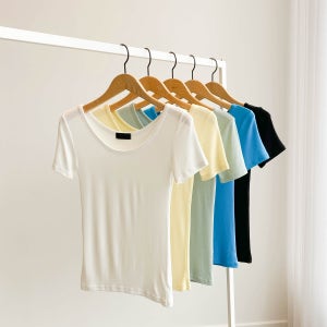 [원가이하SALE] 하이디 U넥 반팔 티셔츠