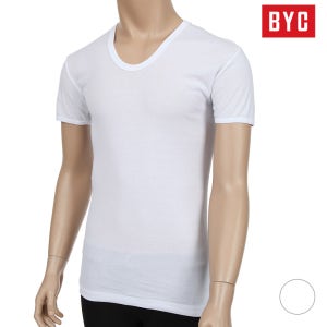BYC 남성 100수 반팔런닝 이너 면 티셔츠 110