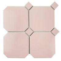 148x148 포세린 옥타곤 핑크 모자이크타일 벽 바닥 포인트 148-011 e-E