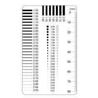 측 배지 게이지 포인트 와 필름 투명 눈금자 얼룩 균열 대조 90x55mm