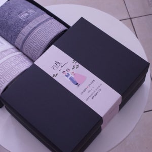 결혼수건답례품 창립기념일수건 수건선물세트 송월타올 뱀부얀 격자40세면타월170g