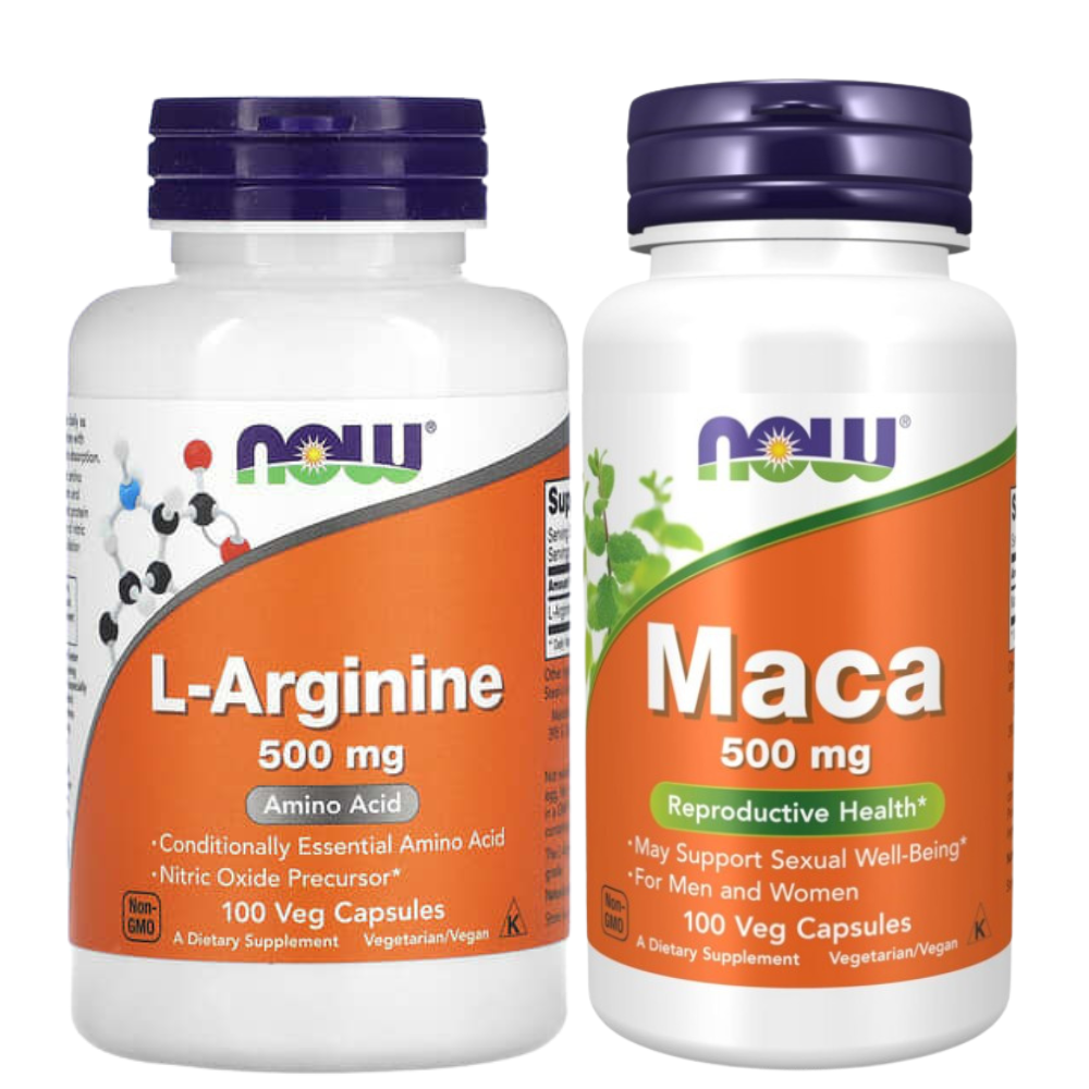 [1+1] <b>나우푸드 아르기닌</b> 500mg + 마카 500mg 100정