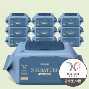 베베숲 생분해원단 시그니처 블루 에코 캡형 레이온100% 아기물티슈 70매, 10개