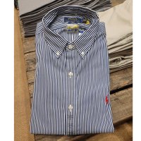 폴로 남성 슬림핏 줄무늬 셔츠 Slim Fit Striped Poplin Shirt