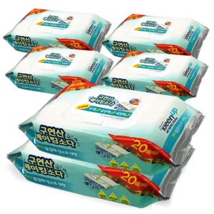 3팩+3팩 구연산 베이킹소다 프리미엄 대형 도톰한 일회용 밀대 물걸레청소 물티슈 리필 3M