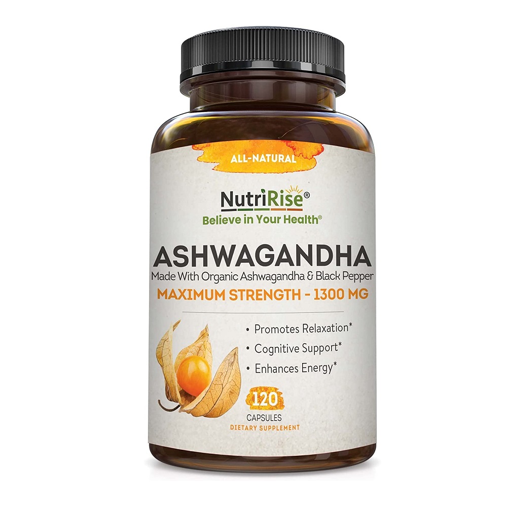 NutriRise Organic Ashwagandha 1300mg 아슈와간다 120캡슐
