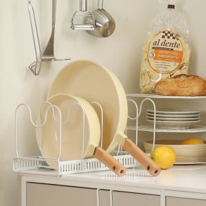 철제 후라이팬정리대 냄비뚜껑 도마 조리도구 거치대 로망키친 (CRP0020)