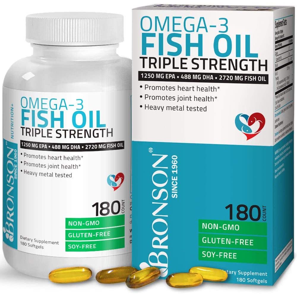 <b>브론슨</b> 오메가3 피쉬오일 트리플 스트렝스 2720mg 180정 중성<b>지방</b> 빠른직구