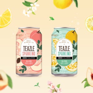티즐 스파클링 피치우롱티 340mL 24개+티즐 스파클링 유자그린티 340mL 24개