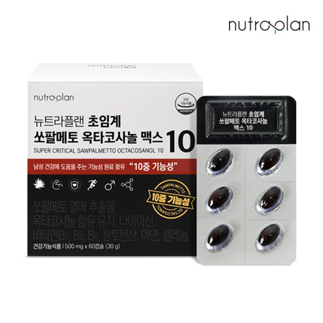 뉴트라플랜 초임계 쏘팔메토 옥타코사놀 맥스10 비타민B 아연 셀레늄 60캡슐, 1개