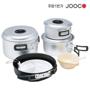 주방1번가 주코(JOOCO) 양은 코펠 캠핑 세트 식기 냄비세트