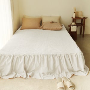 순면 60수 줄누빔 피그먼트 침대스커트