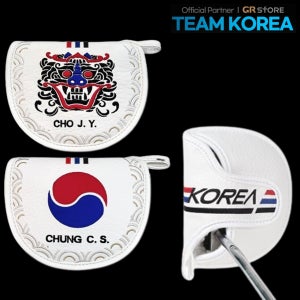KGA 국가대표 골프 말렛퍼터커버 퍼터헤드커버 반달형 자석 가죽 퍼팅카바 이니셜 무료각인